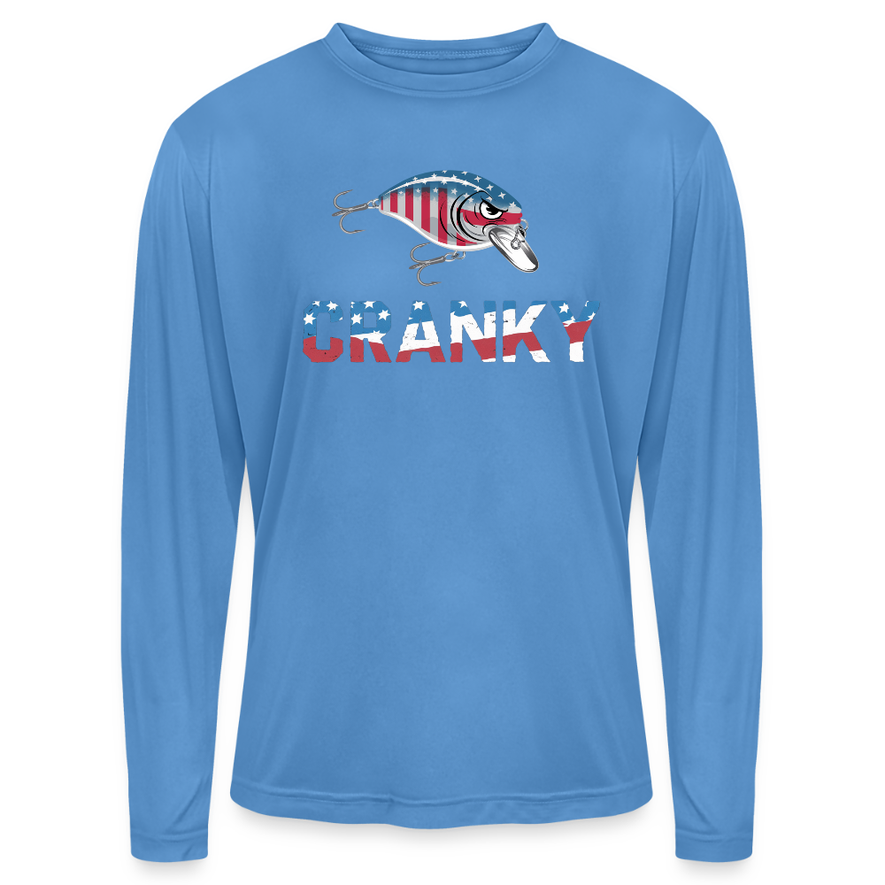 Cranky Crankbait USA UPF40 Performance Long Sleeve T Shirt - light blue