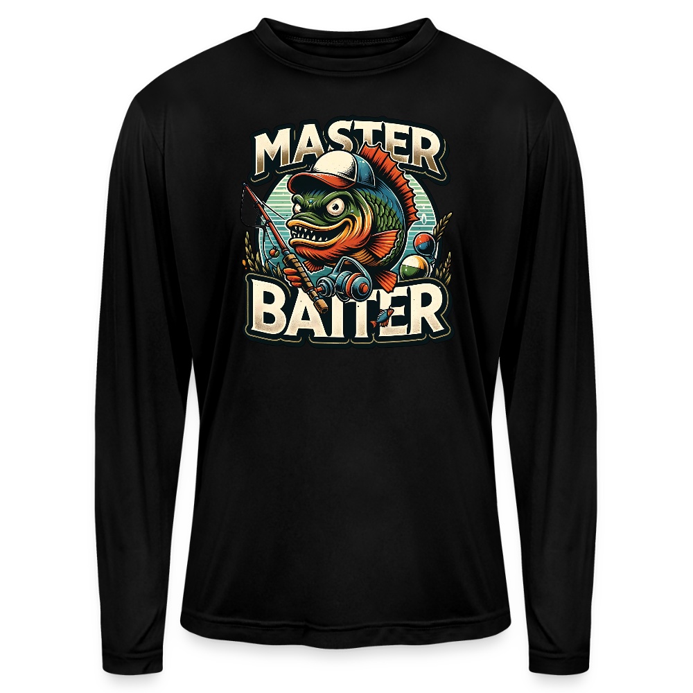 Master Baiter UPF40 Performance Long Sleeve Fishing T Shirt - black