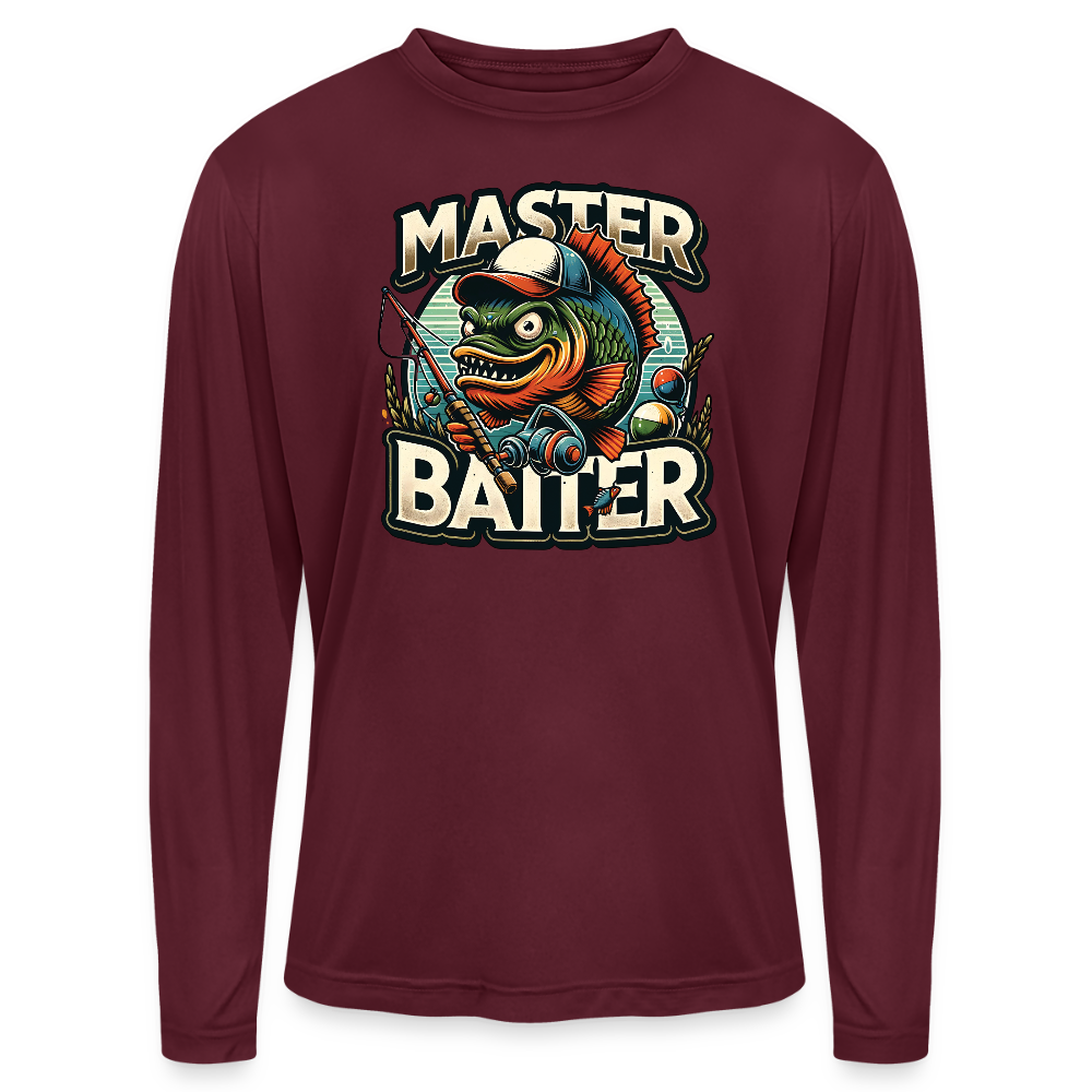 Master Baiter UPF40 Performance Long Sleeve Fishing T Shirt - maroon