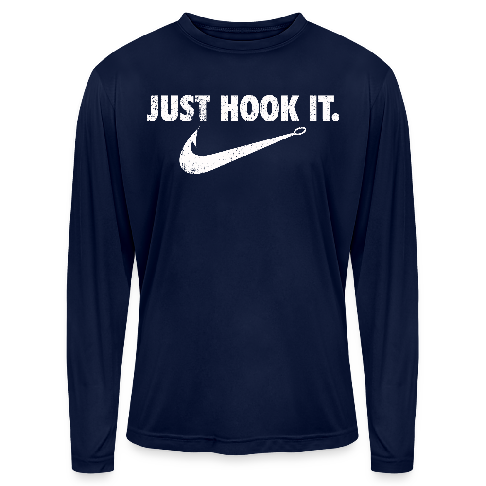 Just Hook It Performance Fishing Long Sleeve Tee - dark navy