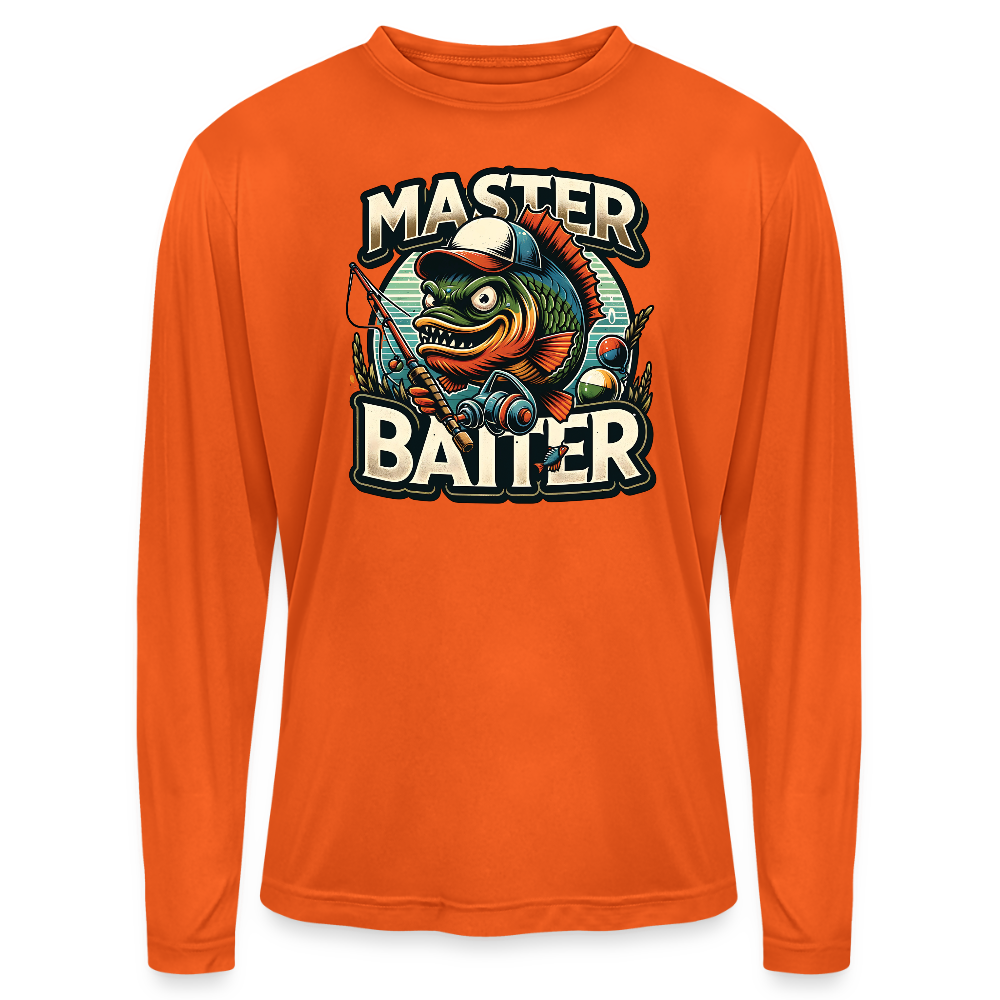 Master Baiter UPF40 Performance Long Sleeve Fishing T Shirt - orange