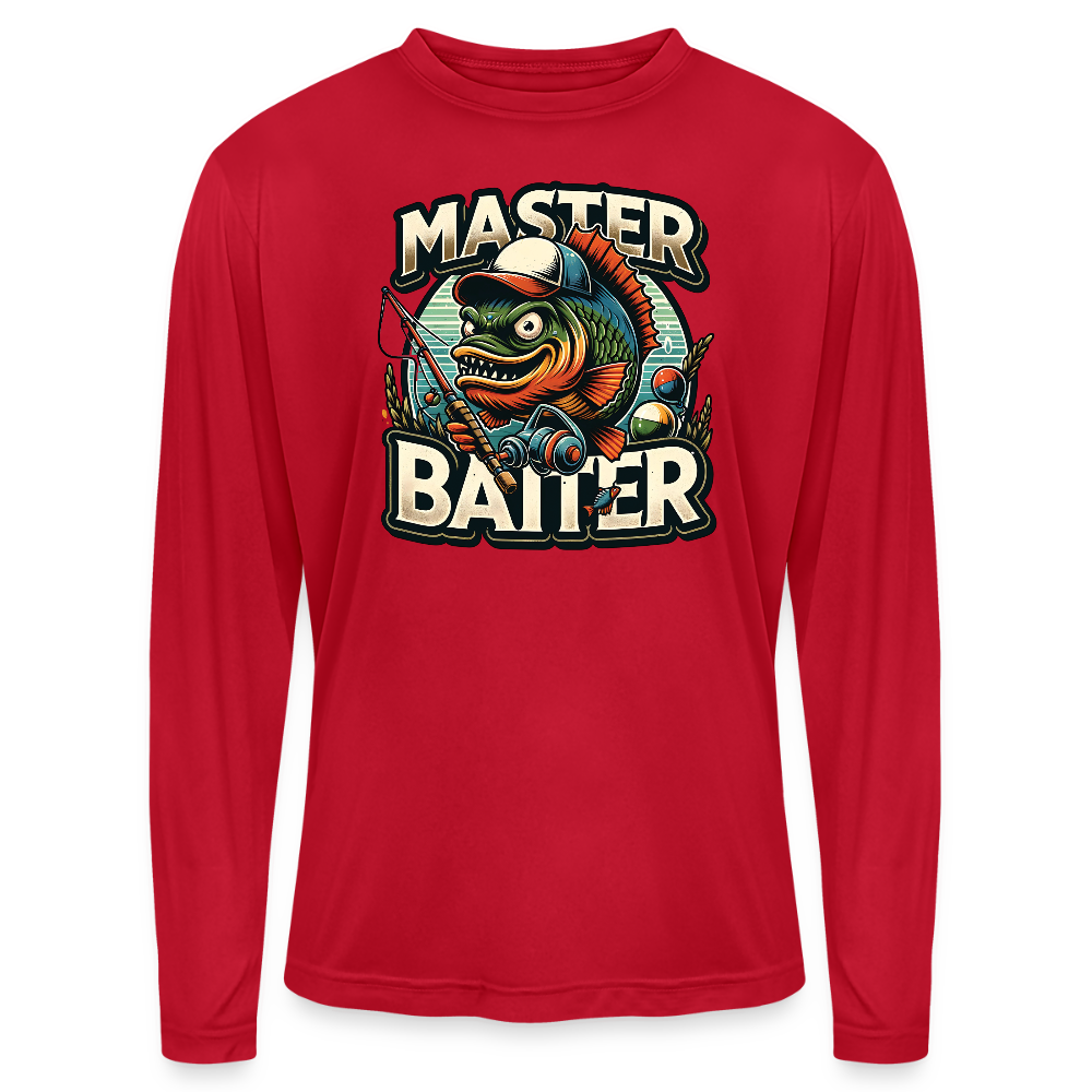 Master Baiter UPF40 Performance Long Sleeve Fishing T Shirt - red