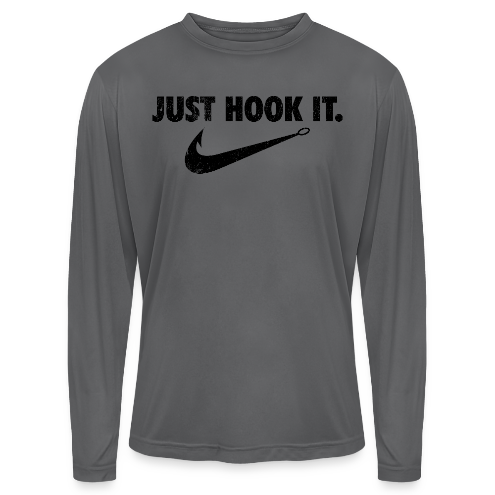 Just Hook It Performance Fishing Long Sleeve Tee - graphite