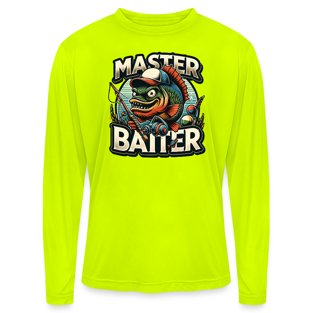 Master Baiter UPF40 Performance Long Sleeve Fishing T Shirt - safety yellow