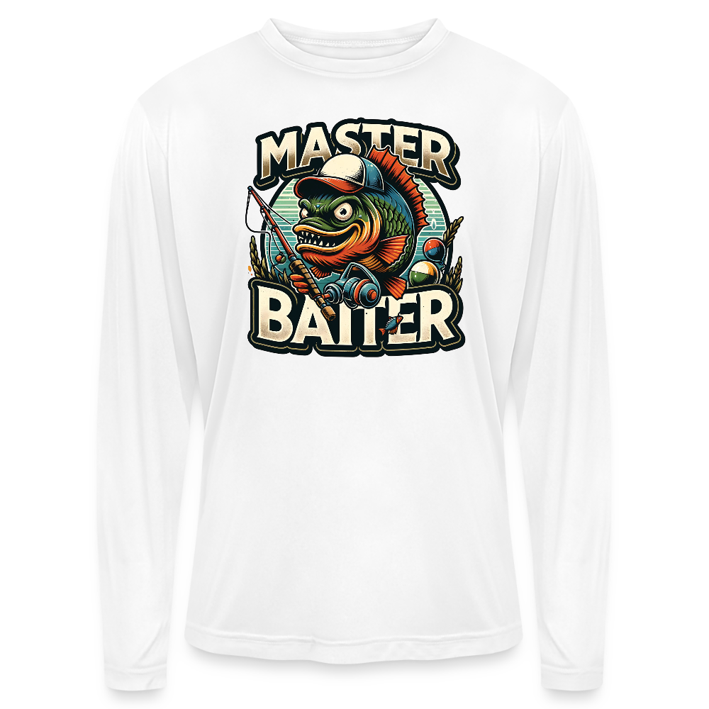 Master Baiter UPF40 Performance Long Sleeve Fishing T Shirt - white