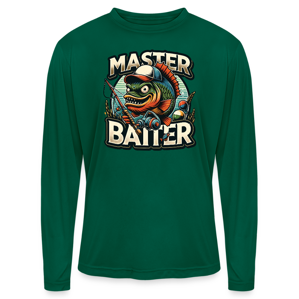 Master Baiter UPF40 Performance Long Sleeve Fishing T Shirt - forest green