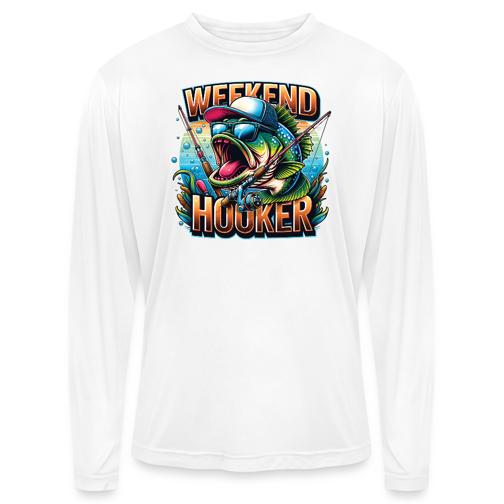 Weekend Hooker UPF40 Performance Long Sleeve T Shirt - white
