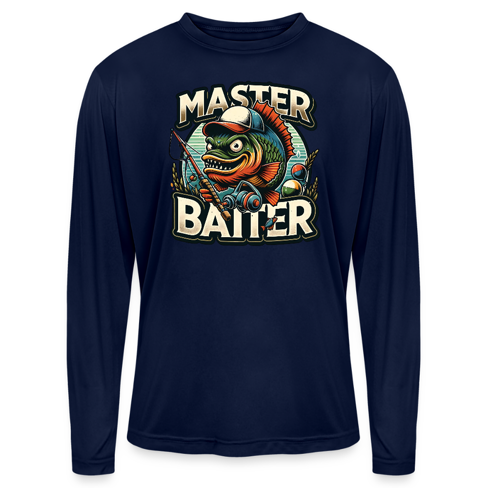 Master Baiter UPF40 Performance Long Sleeve Fishing T Shirt - dark navy