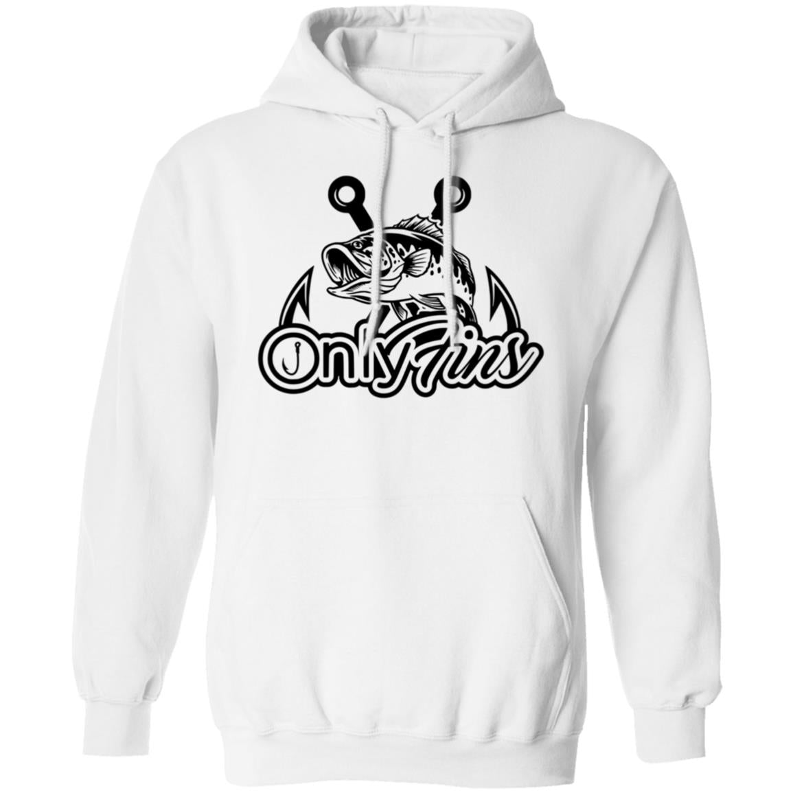 Only Fins Fishing Hoodie (Black Text)