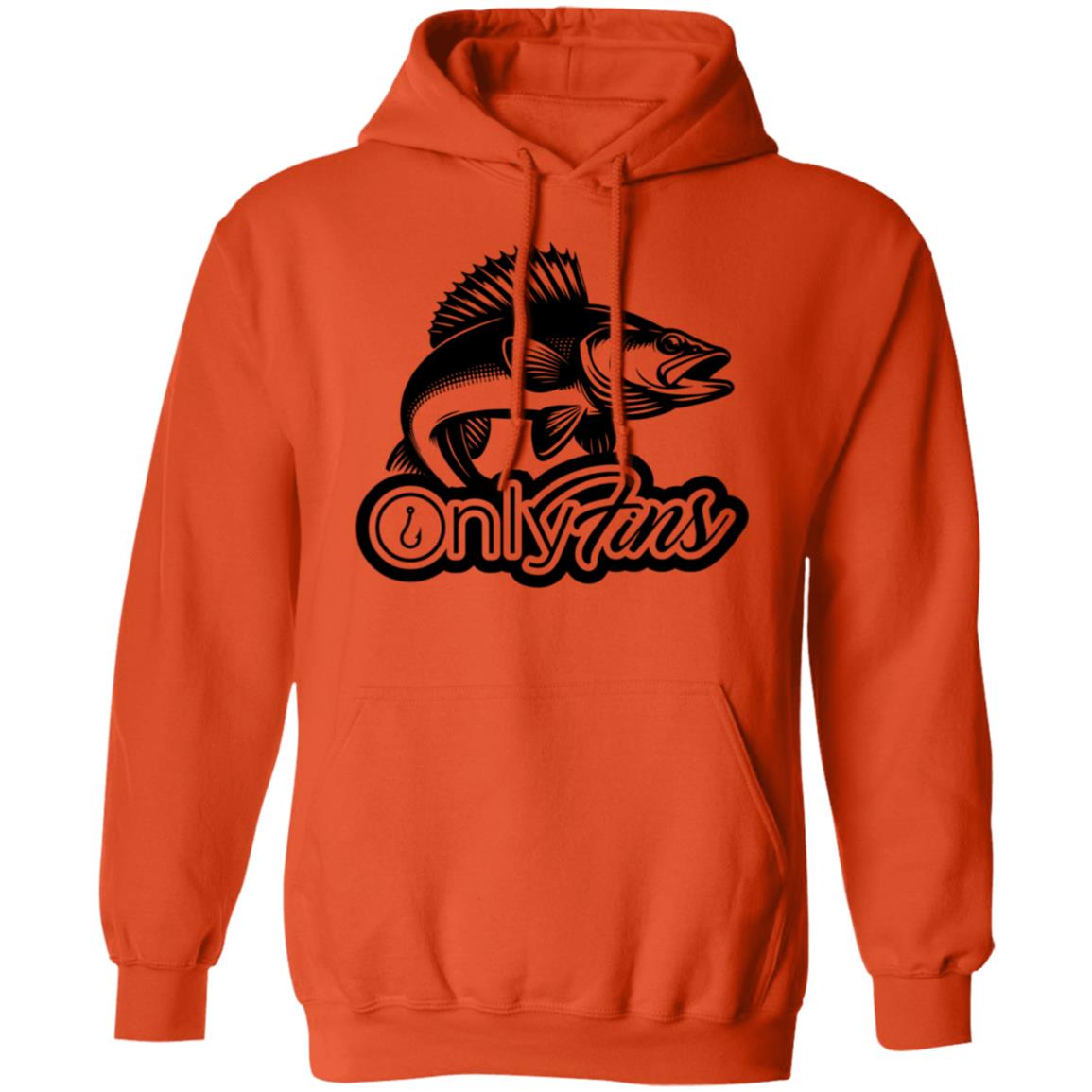 Only Fins Walleye Fishing Hoodie (Black Text)