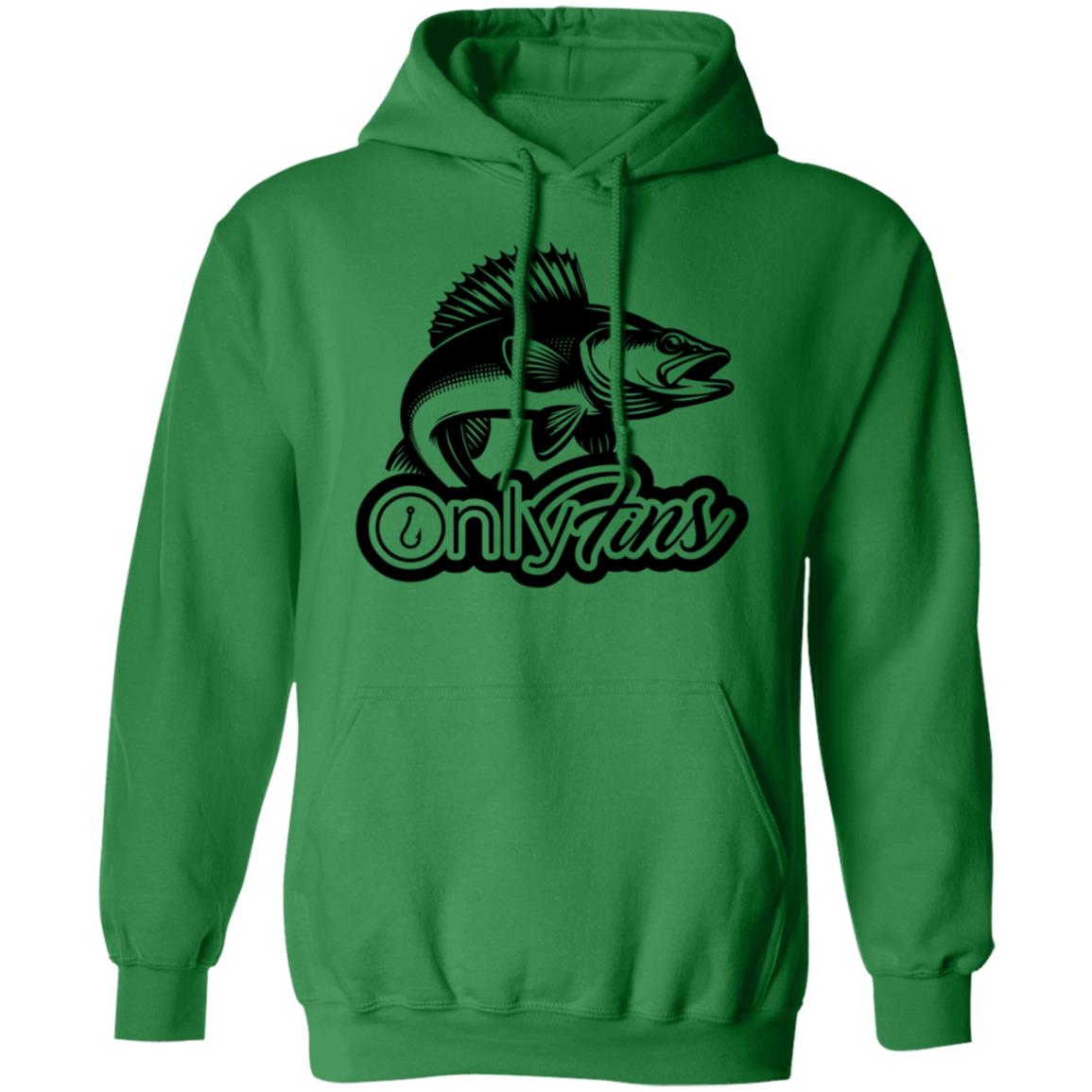 Only Fins Walleye Fishing Hoodie (Black Text)