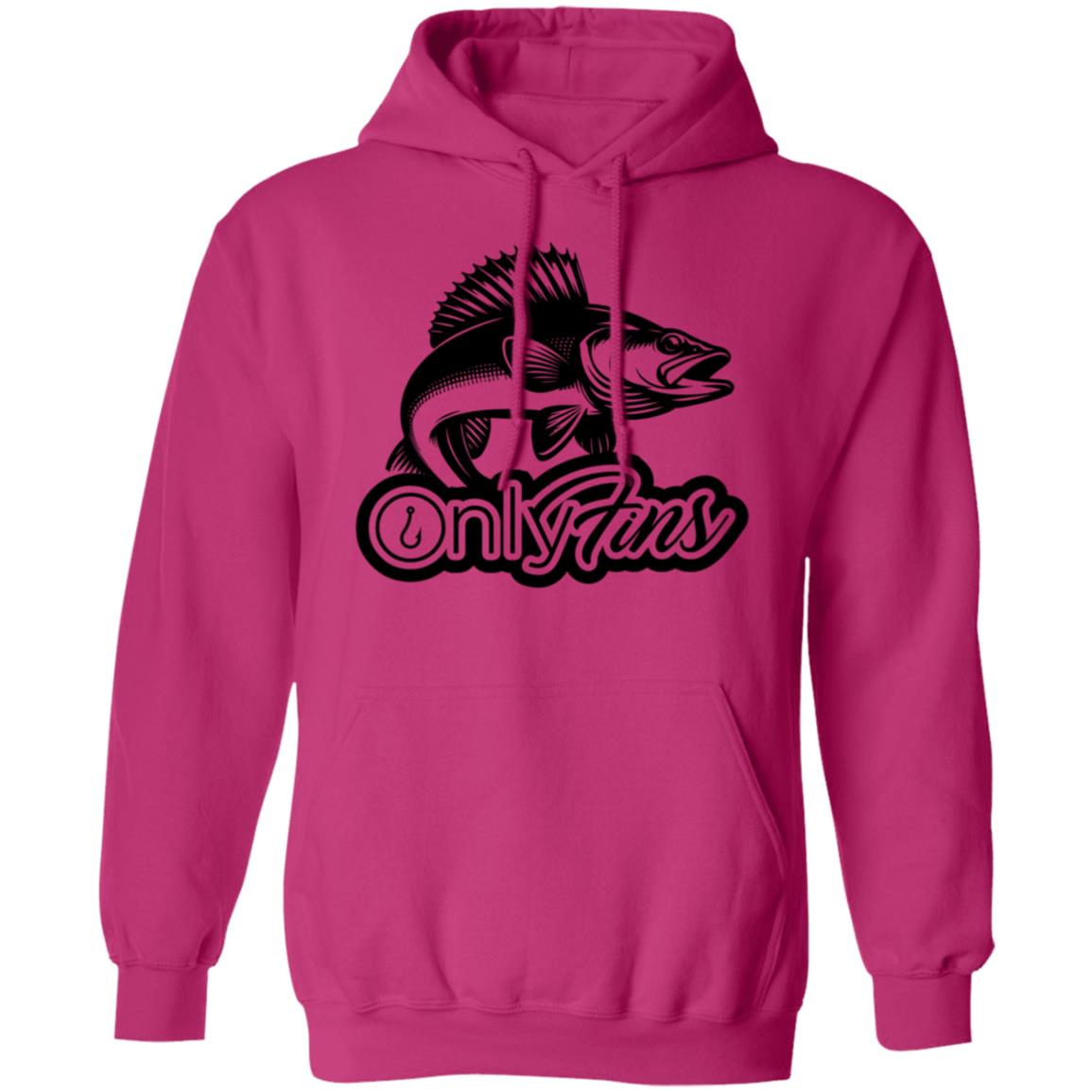 Only Fins Walleye Fishing Hoodie (Black Text)