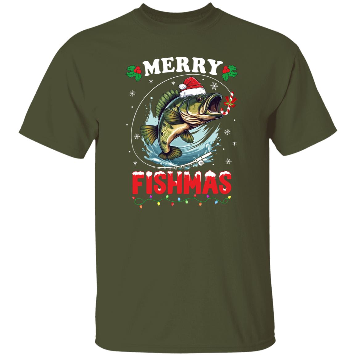 Merry Fishmas Fishing Tee