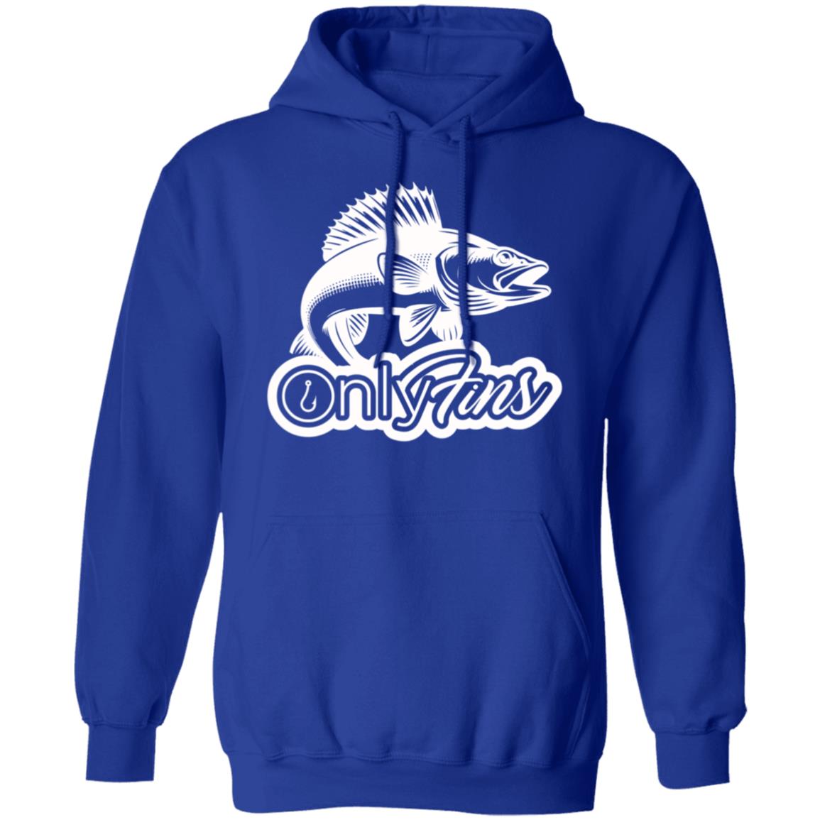 Only Fins Walleye Fishing Hoodie (White Text)