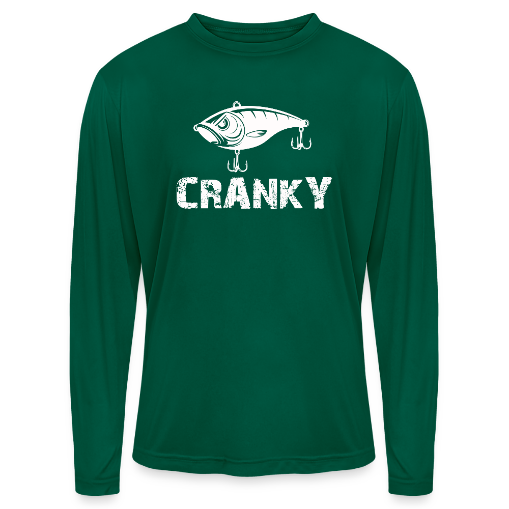 Cranky Crankbait UPF40 Performance Long Sleeve T Shirt - forest green