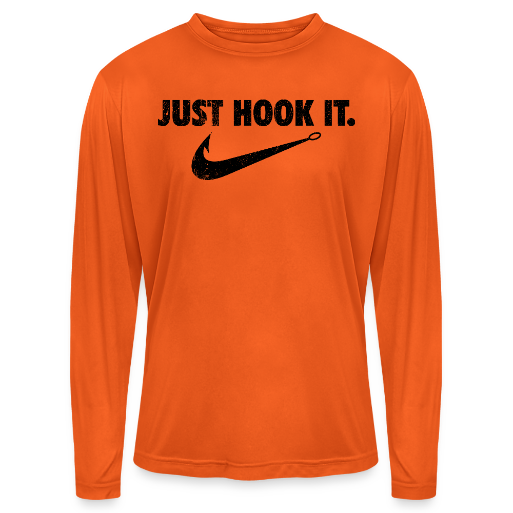 Just Hook It Performance Fishing Long Sleeve Tee - orange