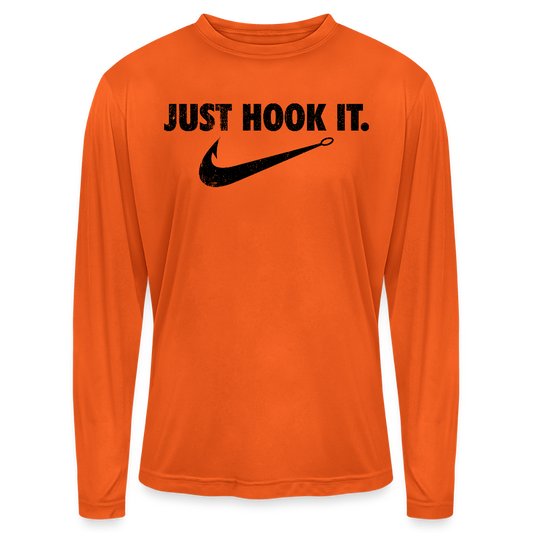 Just Hook It Performance Fishing Long Sleeve Tee - orange