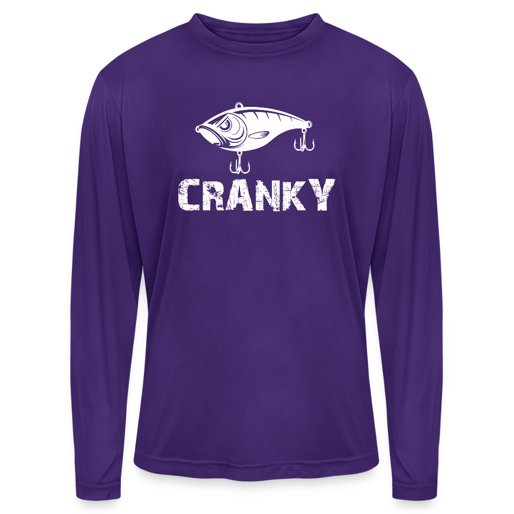 Cranky Crankbait UPF40 Performance Long Sleeve T Shirt - purple