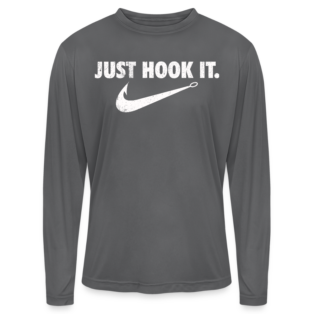 Just Hook It Performance Fishing Long Sleeve Tee - graphite