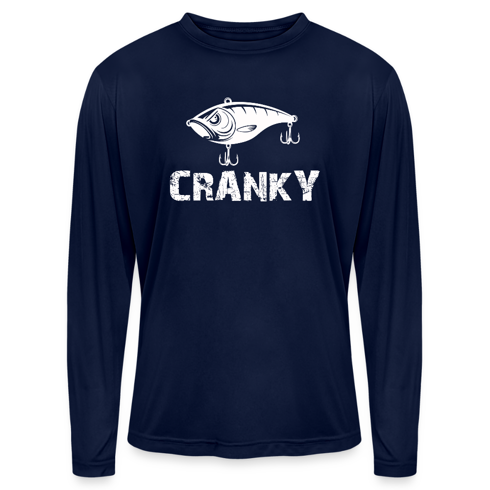 Cranky Crankbait UPF40 Performance Long Sleeve T Shirt - dark navy