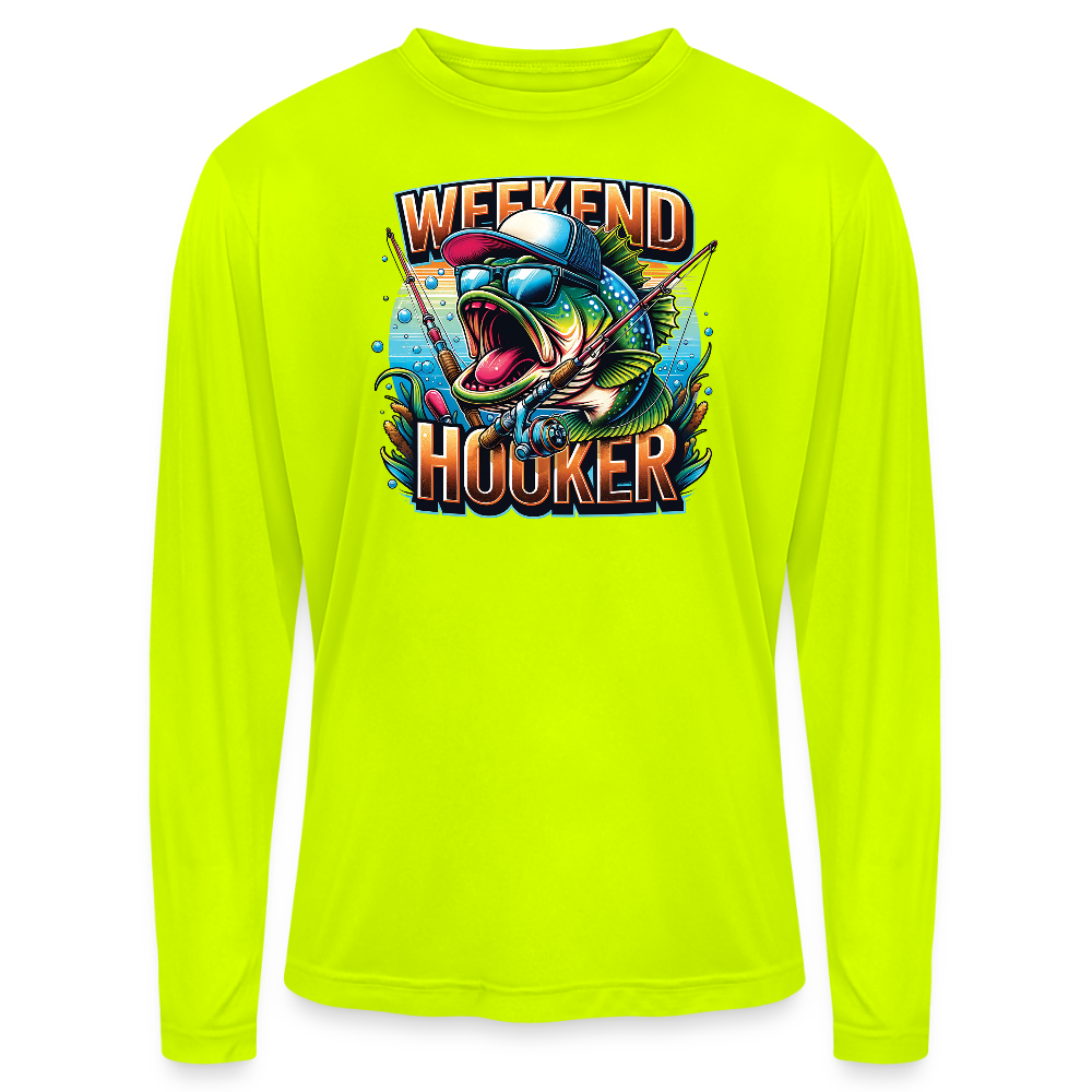 Weekend Hooker UPF40 Performance Long Sleeve T Shirt - safety yellow