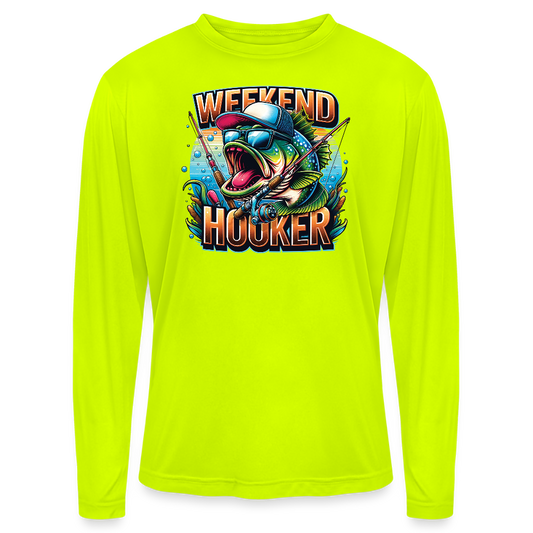 Weekend Hooker UPF40 Performance Long Sleeve T Shirt - safety yellow