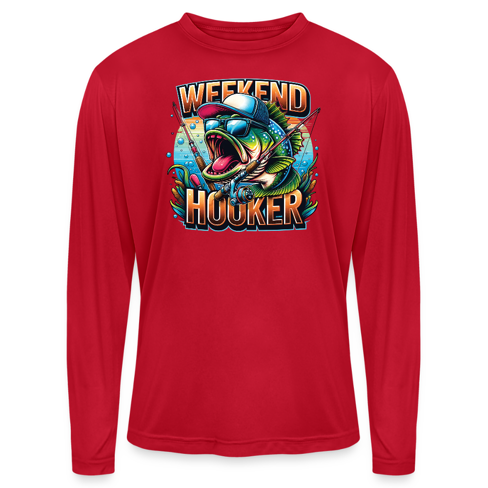 Weekend Hooker UPF40 Performance Long Sleeve T Shirt - red