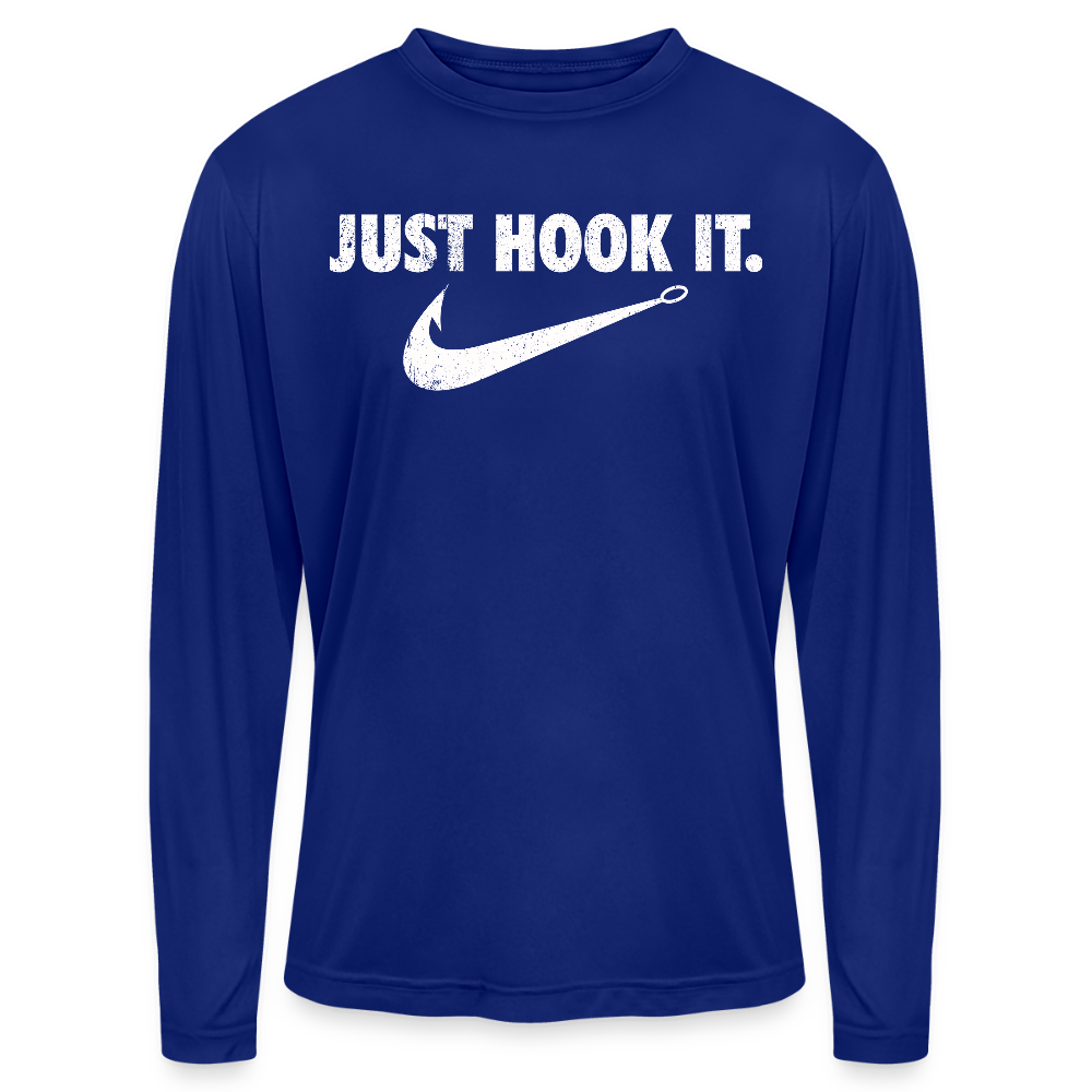 Just Hook It Performance Fishing Long Sleeve Tee - royal blue