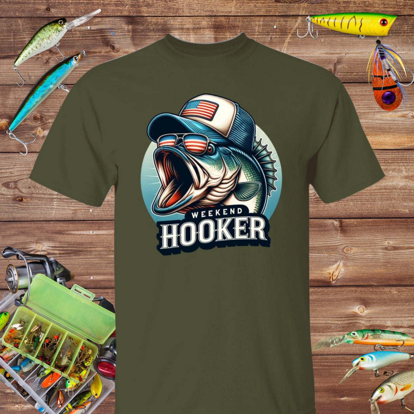 Weekend Hooker Fishing T Shirt