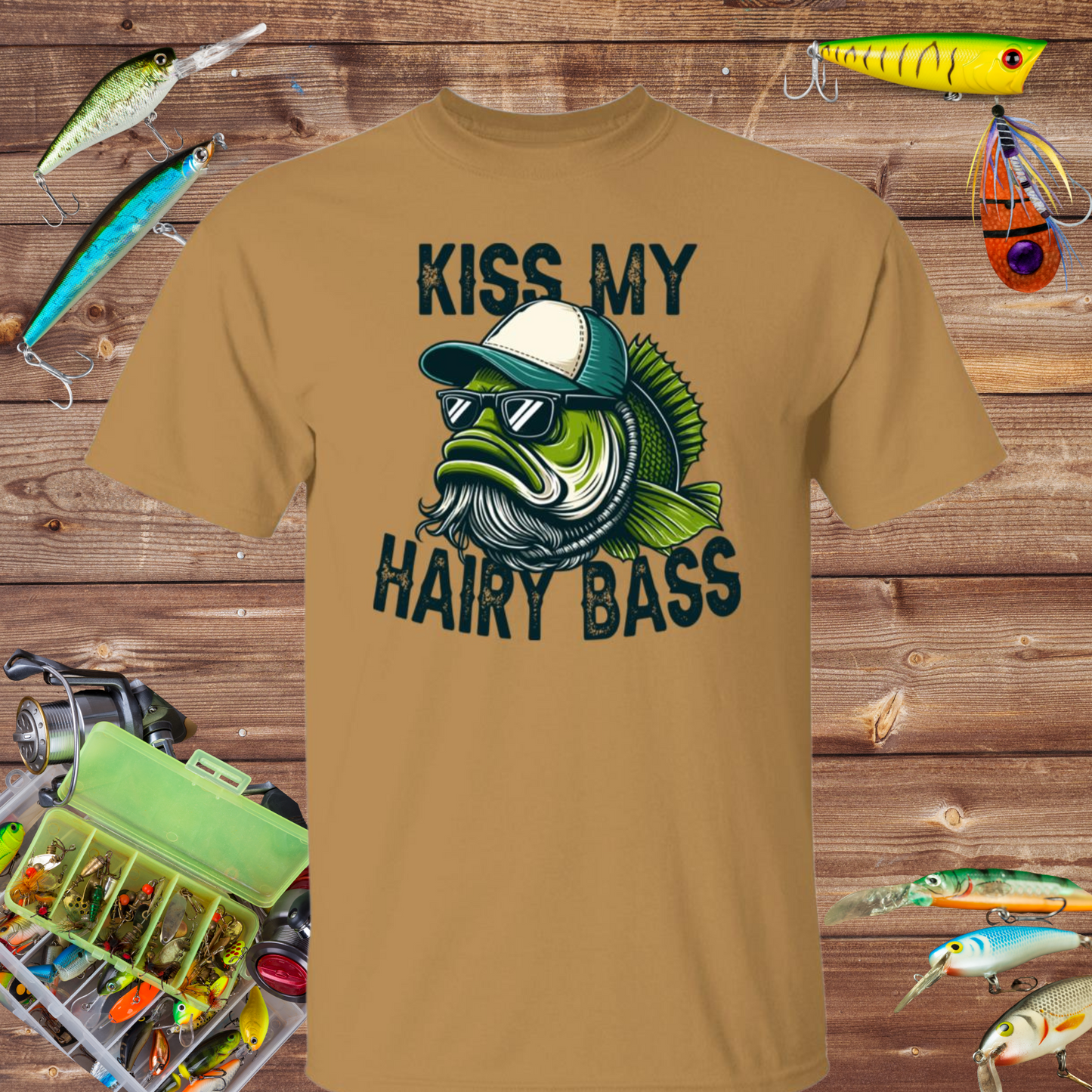 Kiss My Hairy Bass Fishing T Shirt