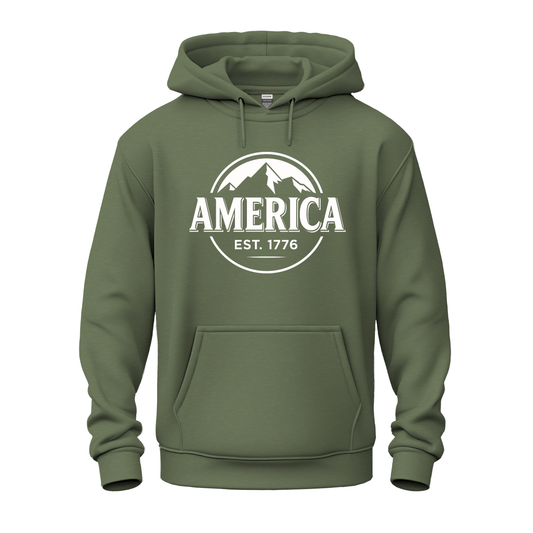 America Patriotic Beer Drinking Hoodie (White Design)