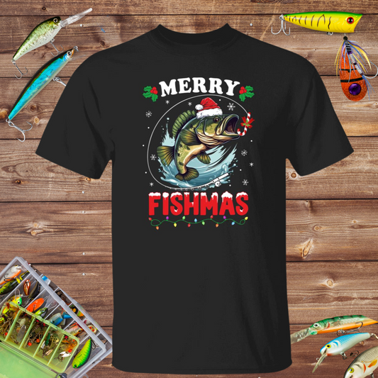 Merry Fishmas Fishing Tee