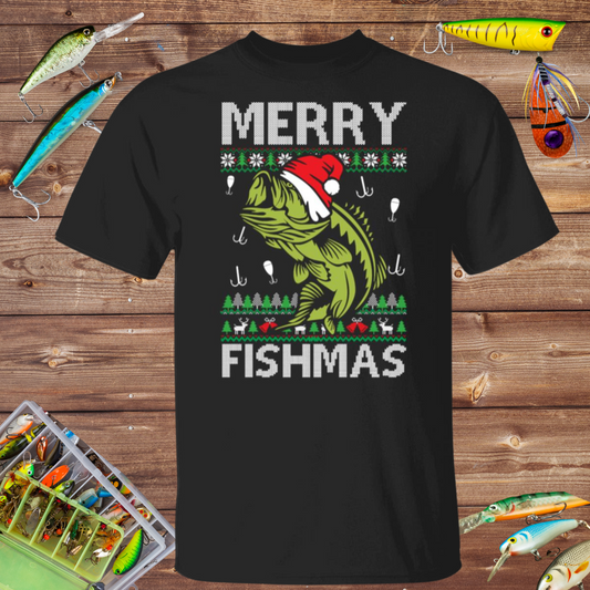 Merry Fishmas Fishing Tee