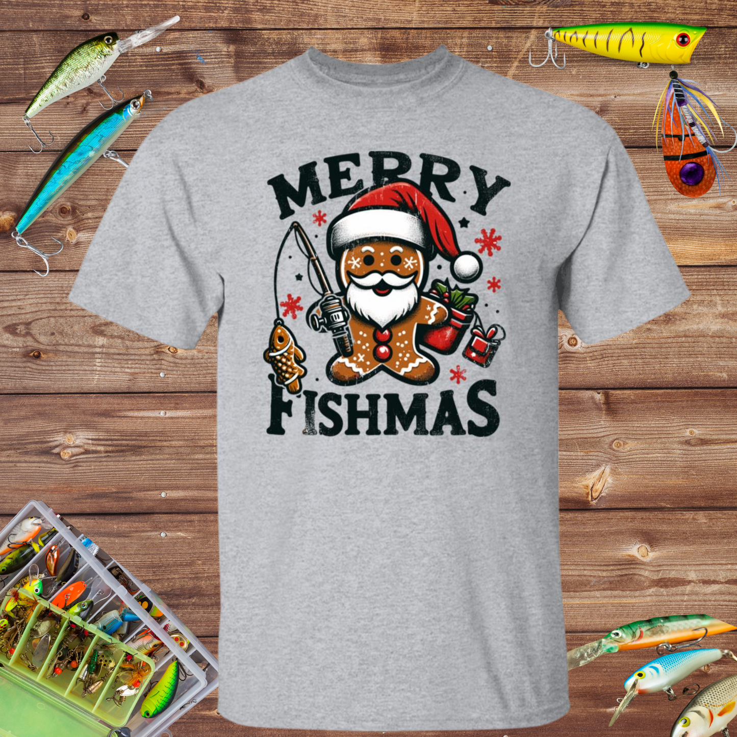 Merry Fishmas Fishing Tee