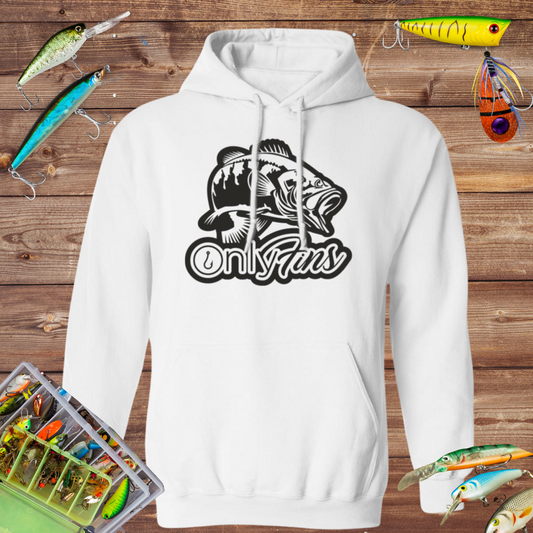 Only Fins Fishing Hoodie (Black Text)