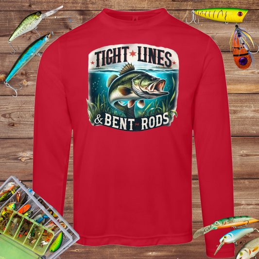 Tight Lines And Bent Rods SPF40 Performance Long Sleeve Tee