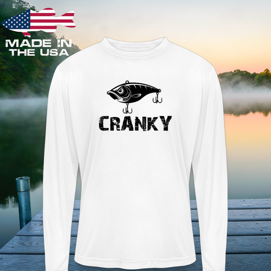 Cranky Crankbait (Black Design) UPF40 Performance Long-Sleeve Fishing T-Shirt