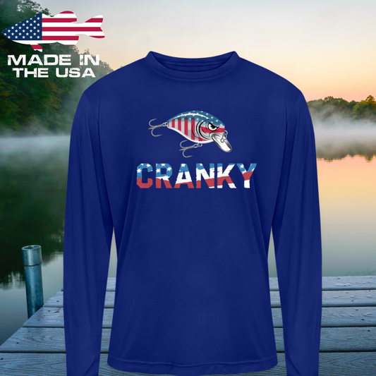 Cranky Crankbait USA UPF40 Fishing Performance Long Sleeve Tee