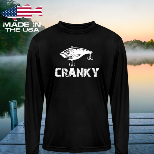 Cranky Crankbait (White Design) UPF40 Performance Long Sleeve T Shirt