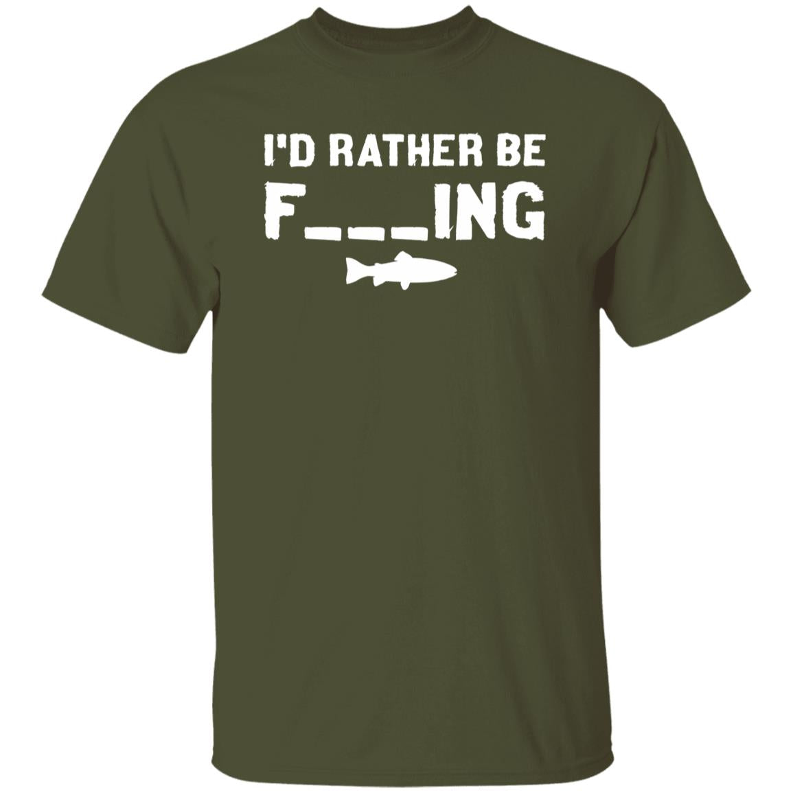 I'd Rather Be Fishing Shirt (white text)