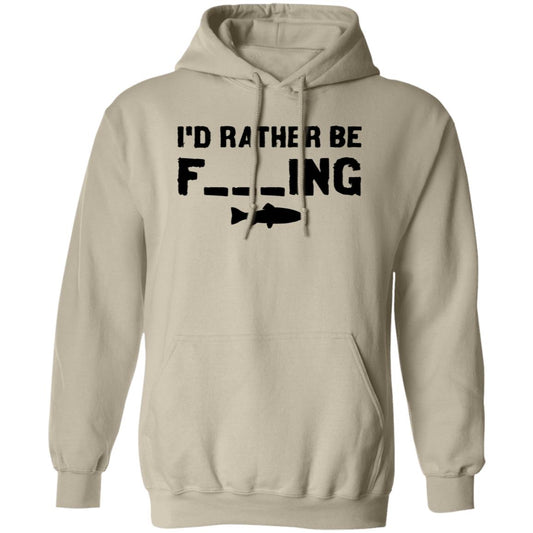 Id Rather Be Fishing Hoodie ( Black Text )