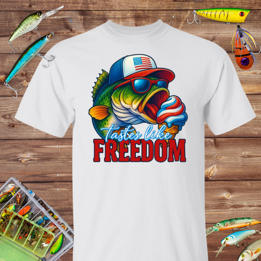 Tastes Like Freedom Fishing T Shirt